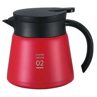 HARIO V60 Insulated Stainless Steel Server 02 - 600mL WHITE/BLACK/RED