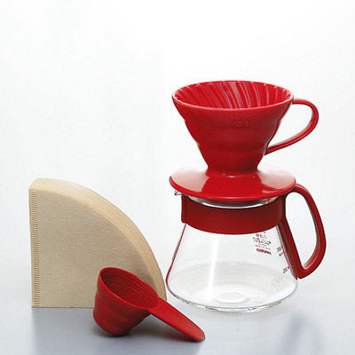 HARIO | V60 Ceramic Pour Over Kit - Red 01 (1-2 Cups)